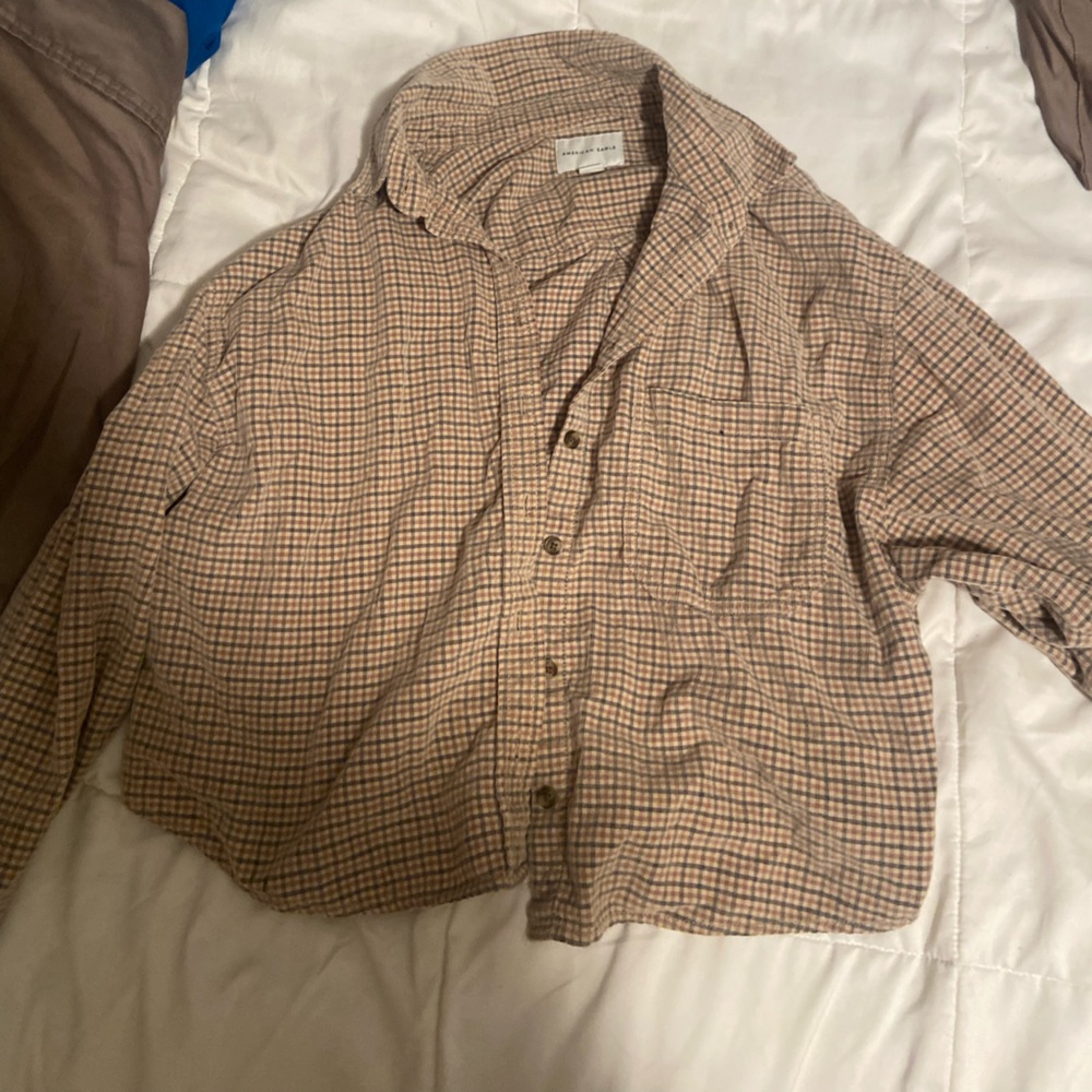 Tan, American eagle flannel
